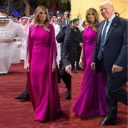 2020 Melania Trump Celebrity Evening Dress Elegant Floor Length Formal Dress with Dress Long Wrap Custom Made